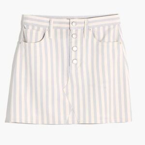 Madewell Women's Striped A-Line Denim Mini Skirt Size 29 Western Preppy Indie
